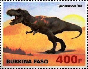 Stamp, Tyrannosaurus Rex, Cinderellas,  , Dinosaurs, Prehistorical Animals