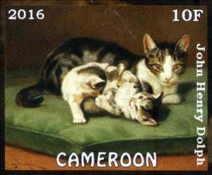 Stamp, Cats, Cinderellas,  , Animals (Fauna), Cats