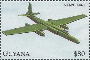 Stamp, U2 Spy Plane, Guyana,  , Air Forces, Aircraft, Aviation