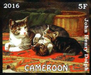 Stamp, Cats, Cinderellas,  , Animals (Fauna), Cats