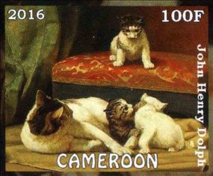 Stamp, Cats, Cinderellas,  , Animals (Fauna), Cats