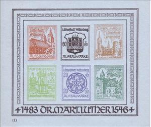 Souvenir Sheet, Spendenblock zum 400.Todestag Martin Luthers, Germany, Local Post,  