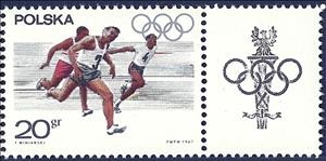 Se-tenant, Men's 100-meter race, Poland,  , Athletics, Olympic Games, Running, Sports