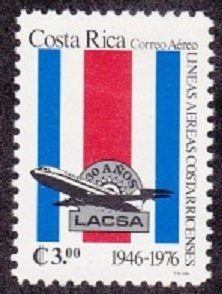 LACSA emblem and Costa Rican flag