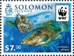 Stamp, Humpback grouper (Cromileptes altivelis), Solomon Islands,  , Animals (Fauna), Fishes, WWF