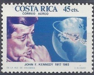 Kennedy and Friendship 7 capsule circling globe