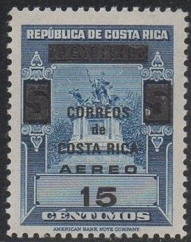 Revenue Stamps overprinted "CORREOS DE COSTA RICA AEREO"