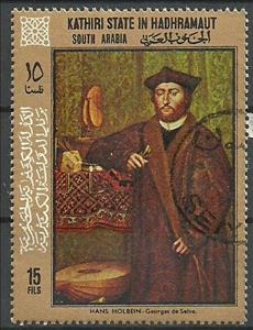 Stamp, Paintings by Hans Holbein, Aden - Protectorates,  , Art, Painters, Paintings