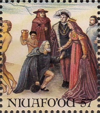 Columbus is welcomed by Queen Isabella