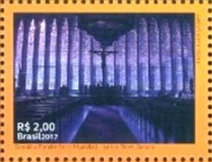Stamp, Stained glass windows of the Dom Bosco Sanctuary, Brazil,  , Churches - Cathedrals - Basilicas - Chapels