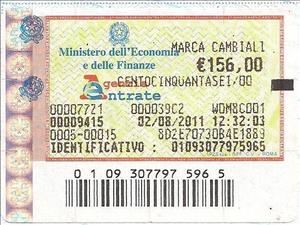 Revenue Stamp, Italy turreted, Italy,  