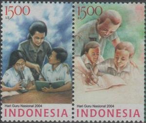 Se-tenant, Se-tenant Pair, Indonesia,  , Children, Education, Educationalists