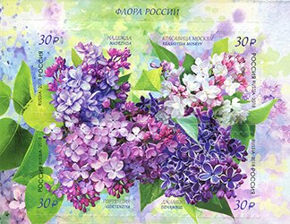 Se-tenant, Lilacs, Russia,  , Flowers, Plants (Flora)