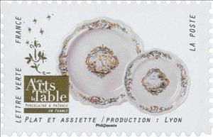 Stamp, Dish and plate / Production : Lyon, France,  , Ceramics