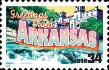 Stamp, Greetings from Arkansas, United States of America,  