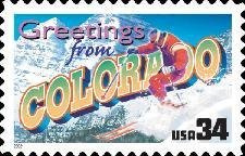 Stamp, Greetings from Colorado, United States of America,  