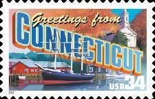 Stamp, Greetings from Connecticut, United States of America,  
