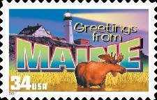 Stamp, Greetings from Maine, United States of America,  