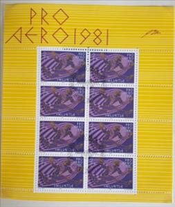 Mini Sheet, Pro Aereo 1981, Switzerland,  , Anniversaries and Jubilees, Aviation, Gods and goddesses
