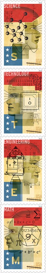 Se-tenant, Promotion of STEM Education (Science, Tech, Engineer, Math), United States of America,  , Education