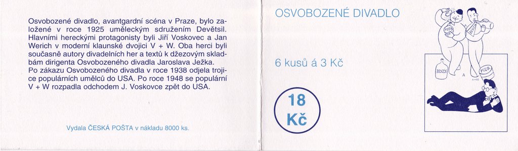 Booklet, Personalities Liberated Theater: V+W+J, Czech Republic,  , Actors, Authors, Famous People, Literary People (Poets and Writers), Literature, Men, Musicians