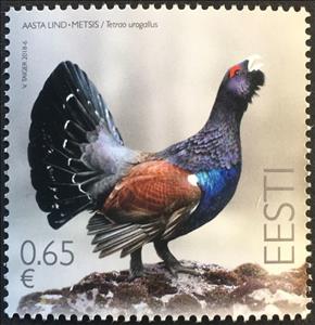 Stamp, Birds of Estonia : Capercaille, Estonia,  , Animals (Fauna), Birds