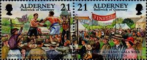 Se-tenant, Boxing and Gala, Alderney,  