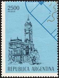 Stamp, 100 years of La Plata, City Hall, Argentina,  , Architecture, Buildings, Government Buildings