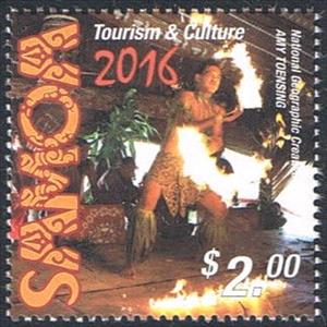 Stamp, Fire dancer, Samoa,  , Culture