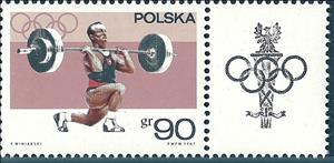 Se-tenant, Weightlifting, Poland,  , Athletics, Olympic Games, Sports, Weightlifting