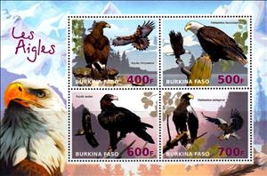 Mini Sheet, Eagles, Cinderellas,  , Animals (Fauna), Birds, Birds of Prey, Eagles