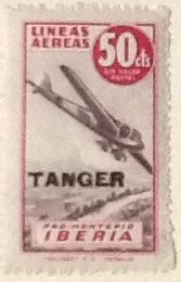 Linea Aerea Iberia overprinted "TANGER"