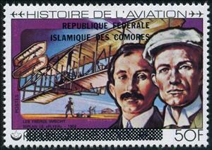 Stamp, Aviation History - overprint, Comoros,  , Aviation