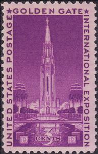 Stamp, Golden Gate - Tower of the Sun, United States of America,  
