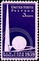 Stamp, Trylon and Perisphere, United States of America,  