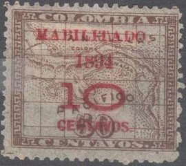 Stamp, Map of Panama (Overprint), Panama,  , Maps