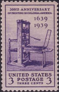Stamp, Stephen Daye Press, United States of America,  