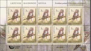 Mini Sheet, Eurasian Pygmy Owl (Glaudicium passerinum), Lithuania,  , Animals (Fauna), Birds, Birds of Prey, Environment Protection, Owls