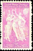 Stamp, The Three Graces (Botticelli), United States of America,  
