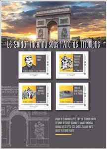 Booklet Pane, Tomb of the Unknown Soldier, France,  , Monuments