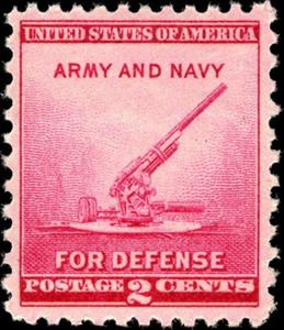 Stamp, 90-millimeter Anti-aircraft Gun, United States of America,  