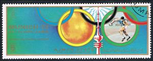 Stamp, Shot putting, Ajman,  , Athletes, Athletics, Olympic Games, Shot-put, Sports, Summer