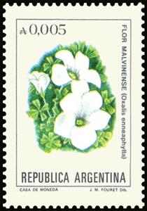 Stamp, Flor Malvinense (Oxalis ennea phylla), Argentina,  , Flowers, Plants (Flora)