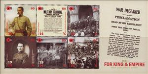 Souvenir Sheet, For King and Empire, New Zealand,  , First World War