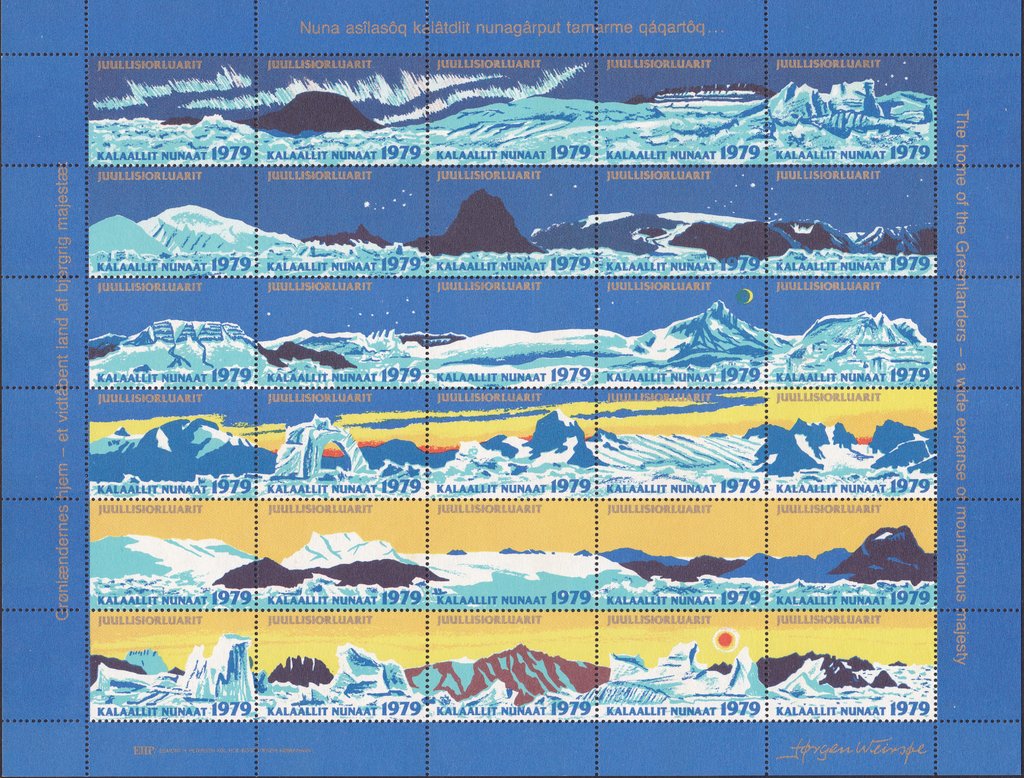 Christmas 1979, Landscapes, Sheet of 30 different Stamps