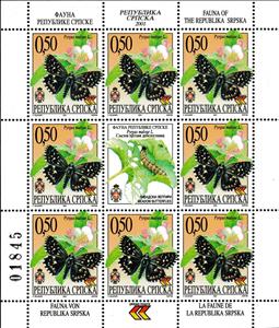 Mini Sheet, Grizzled Skipper (Pyrgus malvae), Bosnia and Herzegovina, Serbian Administration,  , Animals (Fauna), Butterflies, Insects