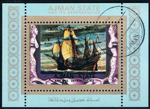 Souvenir Sheet, Sailing ship, Ajman,  , Sailing Ships, Ships
