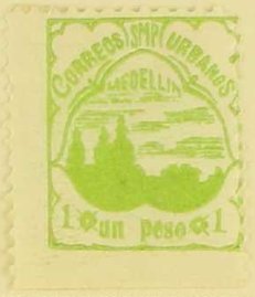 Stamp, Townscape, Colombia,  , Churches - Cathedrals - Basilicas - Chapels, Townscapes / City Views