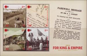 Souvenir Sheet, For King and Empire, New Zealand,  , First World War