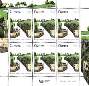 Mini Sheet, King Vilhelm Channel Old Floodgates, Lithuania,  , Canals, Floodings, Gates